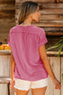 Solid Corded Textured Knit Exposed Stitching T-shirt