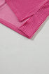 Solid Corded Textured Knit Exposed Stitching T-shirt