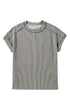 Solid Corded Textured Knit Exposed Stitching T-shirt