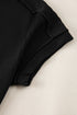 Solid Corded Textured Knit Exposed Stitching T-shirt