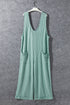 Solid Corded Tie Strap V Neck Wide Leg Jumpsuit