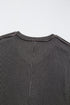 Solid Corded V Neck Pocket Plus Size Mini Dress