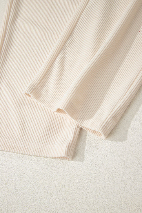 Solid Corduroy Drawstring Elastic Waist Relaxed Pants