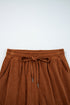 Solid Corduroy Drawstring Elastic Waist Relaxed Pants