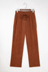 Solid Corduroy Drawstring Elastic Waist Relaxed Pants