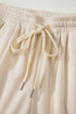 Solid Corduroy Drawstring Elastic Waist Relaxed Pants