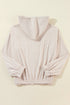 Solid Corduroy Drawstring Hooded Zip Up Jacket