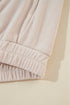Solid Corduroy Drawstring Hooded Zip Up Jacket