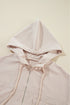 Solid Corduroy Drawstring Hooded Zip Up Jacket