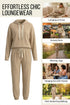 Solid Corduroy Drawstring Pullover Hoodie And High Waist Pant Set
