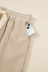 Solid Corduroy Drawstring Pullover Hoodie And High Waist Pant Set
