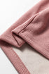 Solid Corduroy Drawstring Pullover Hoodie And High Waist Pant Set
