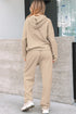 Solid Corduroy Drawstring Pullover Hoodie And High Waist Pant Set