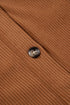 Solid Corduroy Flap Pocket Button Up Round Hem Jacket
