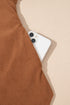 Solid Corduroy Flap Pocket Button Up Round Hem Jacket