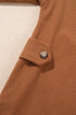 Solid Corduroy Flap Pocket Button Up Round Hem Jacket