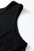 Solid Corduroy Patch Pocket Sleeveless Plus Size Mini Dress