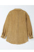 Solid Corduroy Patched Pocket Button Up Casual Jacket