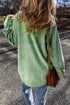 Solid Corduroy Patched Pocket Button Up Casual Jacket