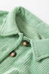 Solid Corduroy Patched Pocket Button Up Casual Jacket