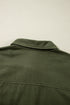 Solid Cotton Snap Button Zipper Fitted Waist Collared Jacket