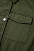 Solid Cotton Snap Button Zipper Fitted Waist Collared Jacket