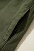Solid Cotton Snap Button Zipper Fitted Waist Collared Jacket