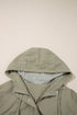 Solid Cropped Hooded Zipped Pocket Utility Jacket