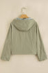 Solid Cropped Hooded Zipped Pocket Utility Jacket