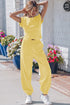 Solid Cropped Tank And Wide Leg Active Pant Set