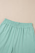 Solid Cropped Tank And Wide Leg Active Pant Set