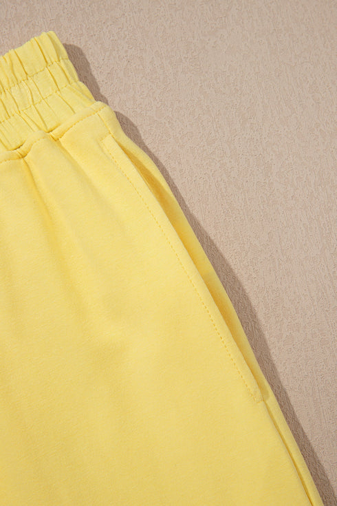 Solid Cropped Tank And Wide Leg Active Pant Set