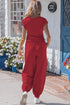 Solid Cropped Tank And Wide Leg Active Pant Set