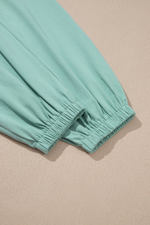 Solid Cropped Tank And Wide Leg Active Pant Set
