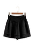 Solid Crossed Waist Tiered Flowy Casual Shorts