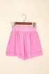 Solid Crossed Waist Tiered Flowy Casual Shorts