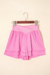 Solid Crossed Waist Tiered Flowy Casual Shorts
