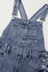 Solid Denim Bib Wide Leg Pocket Jumpsuit