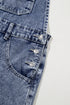 Solid Denim Bib Wide Leg Pocket Jumpsuit