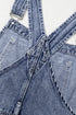 Solid Denim Bib Wide Leg Pocket Jumpsuit