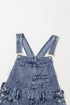 Solid Denim Bib Wide Leg Pocket Jumpsuit