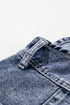 Solid Denim Bib Wide Leg Pocket Jumpsuit