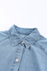 Solid Denim Buttoned Long Sleeve H Line Mini Dress