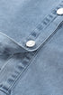 Solid Denim Buttoned Long Sleeve H Line Mini Dress