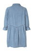 Solid Denim Buttoned Long Sleeve H Line Mini Dress