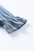 Solid Denim Buttoned Long Sleeve H Line Mini Dress
