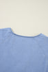 Solid Denim Chambray Puff Sleeve Tiered Ruffled Mini Dress