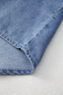 Solid Denim Front Pintuck Bow Tie Puff Sleeve Blouse