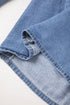 Solid Denim Ruffled Detail Southern Belle Blouse