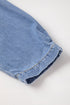 Solid Denim Ruffled Detail Southern Belle Blouse